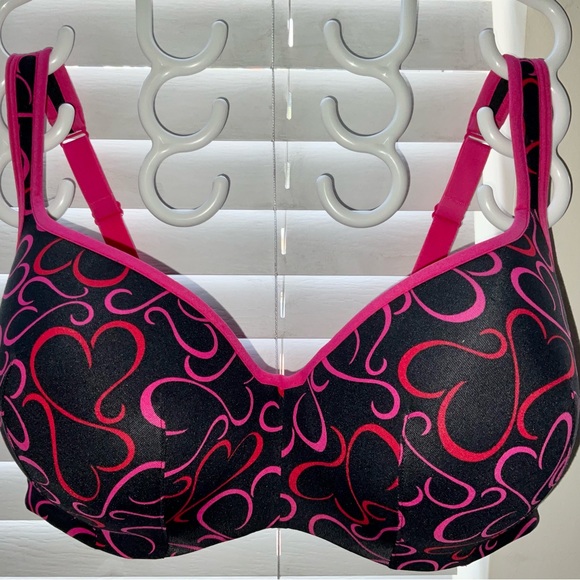 Cacique Other - CACIQUE HOT PINK HEARTS 38 G LIGHTLY LINED BRA
